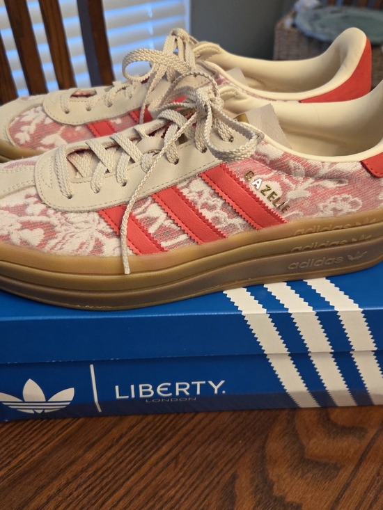 adidas Shoes - Adidas Liberty London Gazelle Women’s Red Lace-Pattern Sneakers